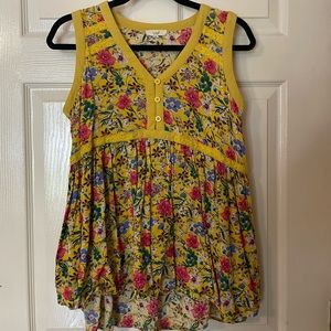 Floral Tunic Top With Pockets